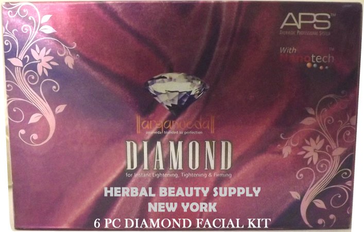 AryanVeda 6 PC Diamond Facial Kit  skin tightening lightenning & Firming