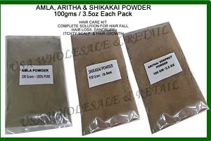 Aritha Amla Shikakai Powder Herbal Hair Loss Kit