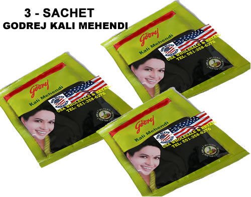 3 Sachets of Godrej Kali Mehandi Black Henna