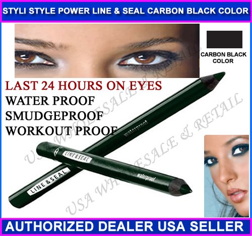 Styli Style Line & Seal Eyes Flat Pencil Waterproof Carbon Black Color