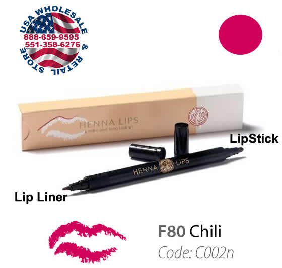 HennaLips Natural Henna Lip Liner and Lipstick Pen Chili Color