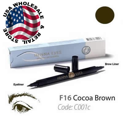 HenneEyes Henna EyeLiner and Brow Liner Pen Cocoa Brown Color