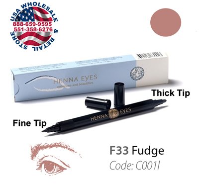 HenneEyes Henna EyeLiner and Brow Liner Pen Fudge Color