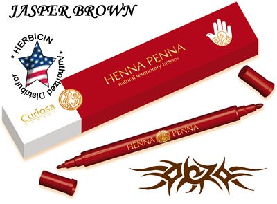 HennaPenna Henna Penna Tattoo Pen Jasper Brown Color