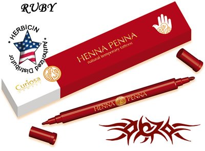 HennaPenna Henna Penna Tattoo Pen Ruby Color