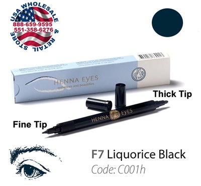 HenneEyes Henna EyeLiner and Brow Liner Pen Liquorice Black Color