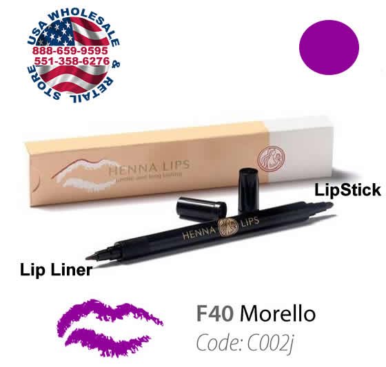 HennaLips Natural Henna Lip Liner and Lipstick Pen Morello Color