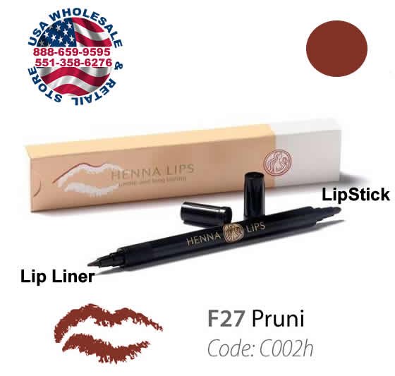 HennaLips Natural Henna Lip Liner and Lipstick Pen Pruni Color