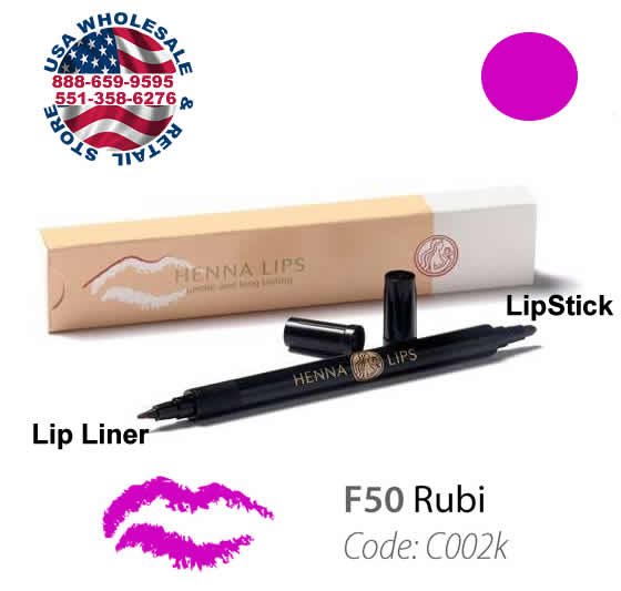 HennaLips Natural Henna Lip Liner and Lipstick Pen Rubi Color