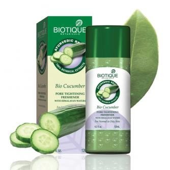 biotique bio cucumber pore tightening toner with himalayan waters for normal to oily skin