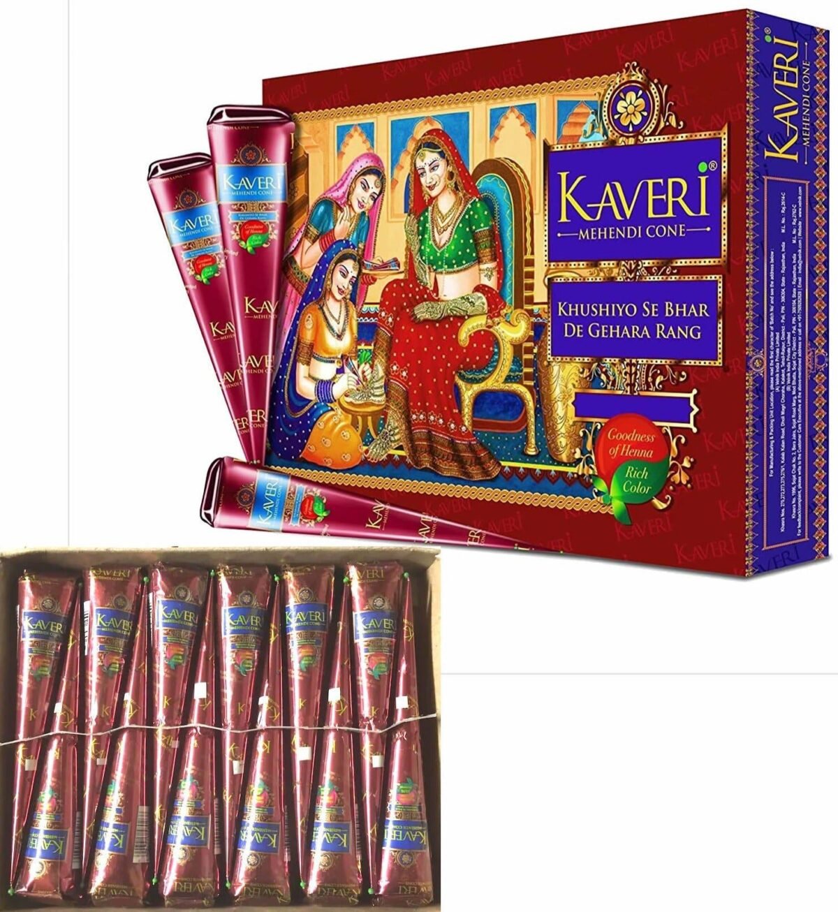 Kaveri Natural Henna Mehendi Cones Temporary Tattoo 25g