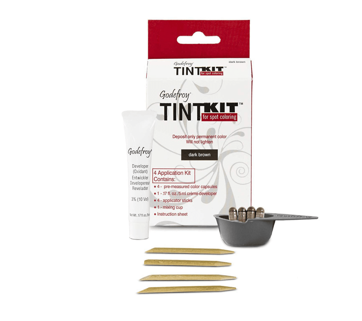 Godefroy TintKit for Spot Coloring 4 Application Kit | Easy to Use, All-Natural Hair Dye for Spot Touch-Ups